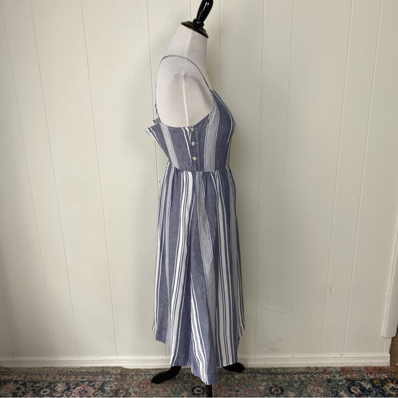 Abercrombie & Fitch Sundress Sz XS Square Neck Striped Blue Summer Beach Coastal - Picture 4 of 14